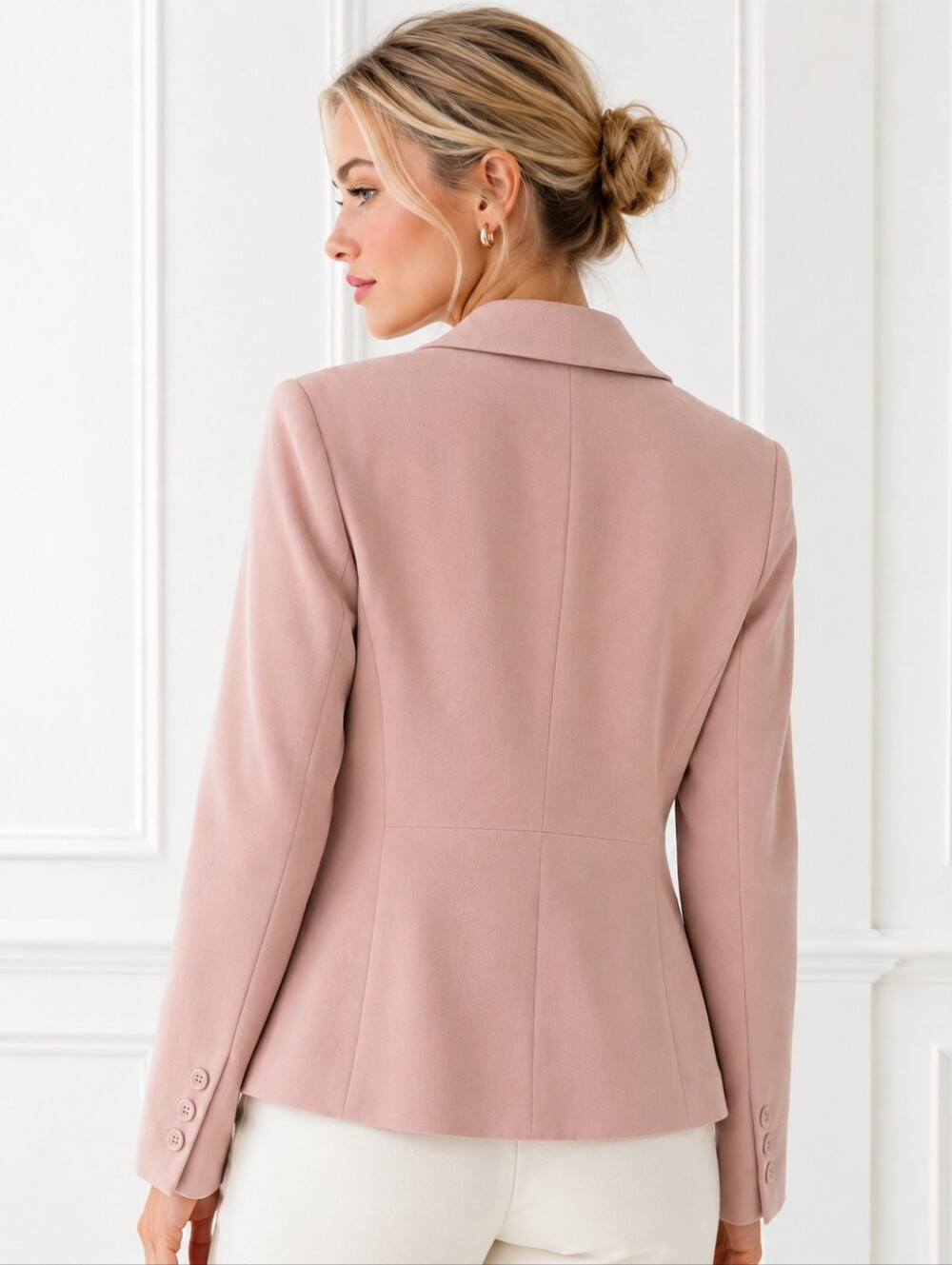 Rena Rowan Blush Pink Tailored Blazer Size 14 | Career Office Quiet Luxury - Picture 2 of 8